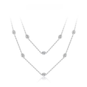 Buy silver necklaces with Moissanite stones - high variety and guaranteed authenticity Are you looking for a beautiful and high-quality necklace? In our store, you will find a unique collection of silver necklaces with Moissanite stones. These necklaces with diverse and modern designs are an ideal choice for gifting or personal use. Advantages of buying from our store: High variety of products: We offer a wide range of silver necklaces with Moissanite stones in different designs and styles so that you can choose the best option according to your taste and needs. Product authenticity certificate: All our products have a certificate of authenticity, so you can be sure of the quality and originality of the purchased necklaces. 50% Gift: As a token of your trust, customers who buy from us will enjoy a 50% discount on jewelry box purchases. Visit our site now and enjoy the high variety of silver necklaces with Moissanite stone and the guaranteed authenticity of the products. Don't miss our special gift and get exceptional discounts by shopping at the store.