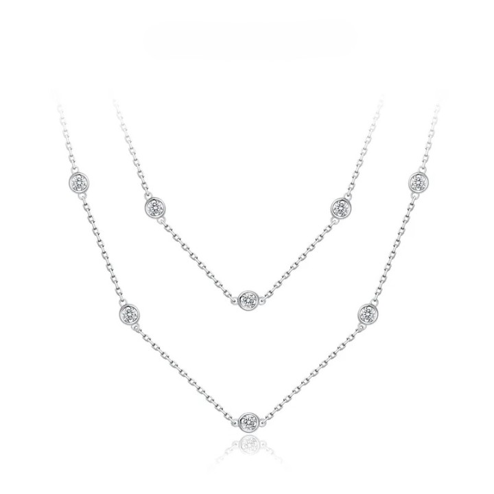 Buy silver necklaces with Moissanite stones - high variety and guaranteed authenticity Are you looking for a beautiful and high-quality necklace? In our store, you will find a unique collection of silver necklaces with Moissanite stones. These necklaces with diverse and modern designs are an ideal choice for gifting or personal use. Advantages of buying from our store: High variety of products: We offer a wide range of silver necklaces with Moissanite stones in different designs and styles so that you can choose the best option according to your taste and needs. Product authenticity certificate: All our products have a certificate of authenticity, so you can be sure of the quality and originality of the purchased necklaces. 50% Gift: As a token of your trust, customers who buy from us will enjoy a 50% discount on jewelry box purchases. Visit our site now and enjoy the high variety of silver necklaces with Moissanite stone and the guaranteed authenticity of the products. Don't miss our special gift and get exceptional discounts by shopping at the store.